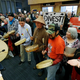 Native drummers at the meeting where the Seattle City Council voted to divest in February. Photo: AP